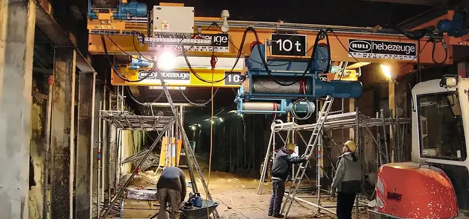 Pont roulant KULI 10 t en chantier