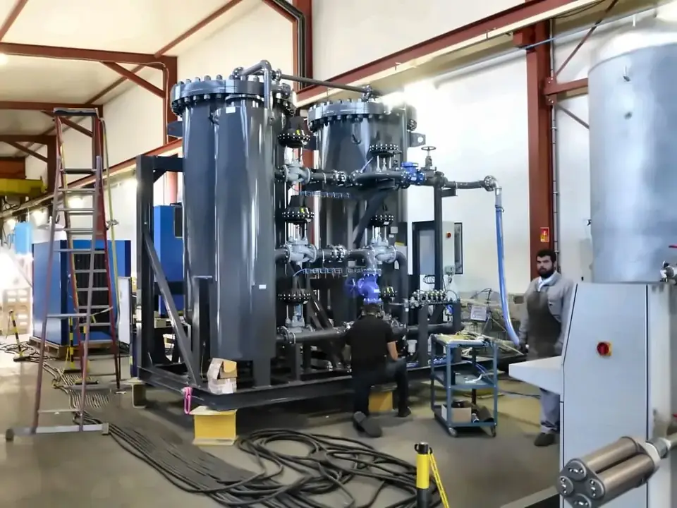 Assemblage d’une unité de traitement de gaz en atelier